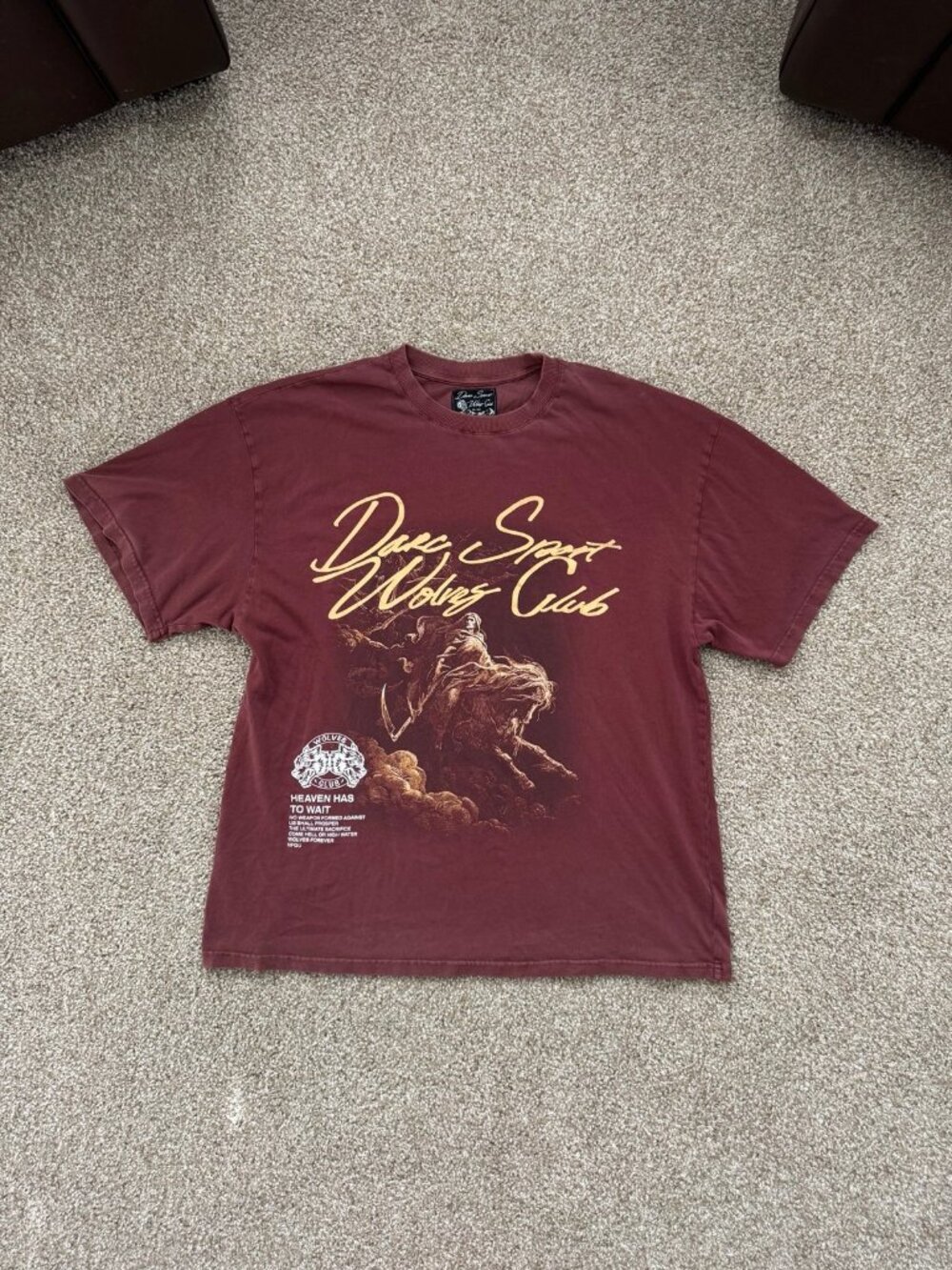 Darc Sport Wolves Club "Heaven Has To Wait" Oversized Tee Sz XXL Limited to 1000